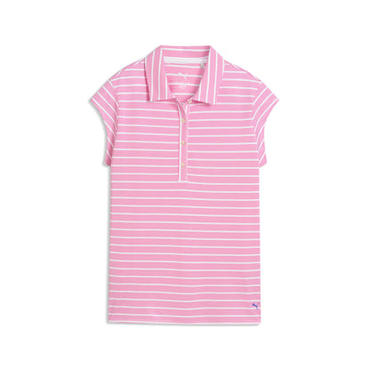 Women's Pique YD Stripe Cap Sleeve Golf Polo / Puma Golf Premium