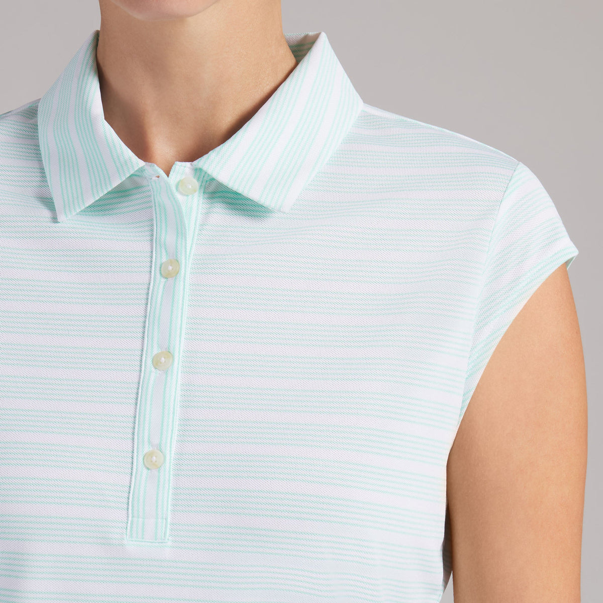 Women's Pique YD Stripe Cap Sleeve Golf Polo / Puma Golf Premium