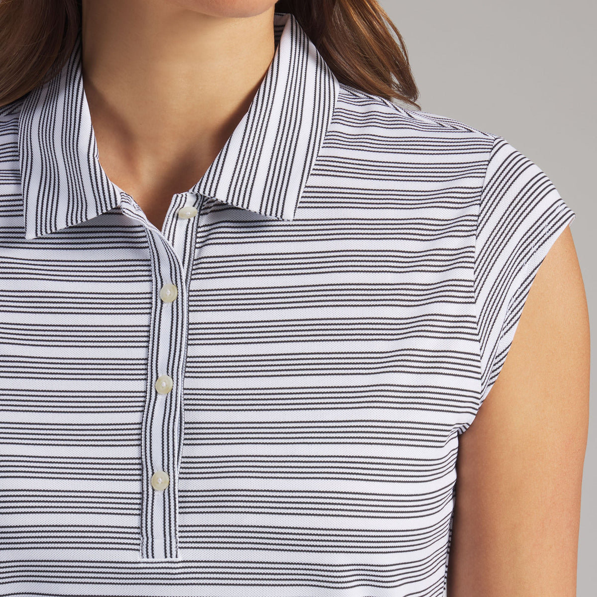 Women's Pique YD Stripe Cap Sleeve Golf Polo / Puma Golf Premium