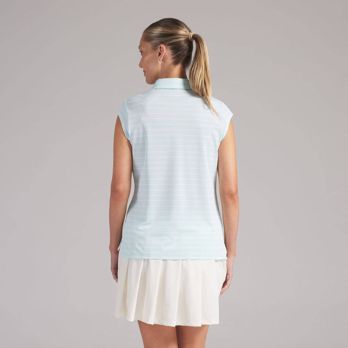 Women's Pique YD Stripe Cap Sleeve Golf Polo / Puma Golf Premium