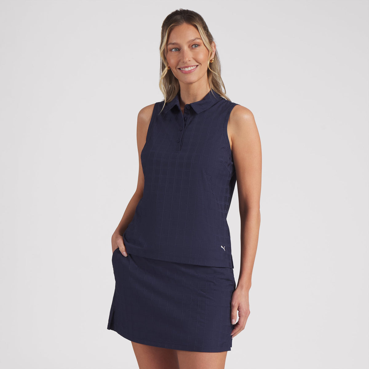 Women's Plaid Knit Sleeveless Golf Polo / Puma Golf Best Seller