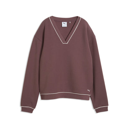 Women's CLOUDSPUN Fleece V-Neck Golf Sweater / Puma Golf Featured