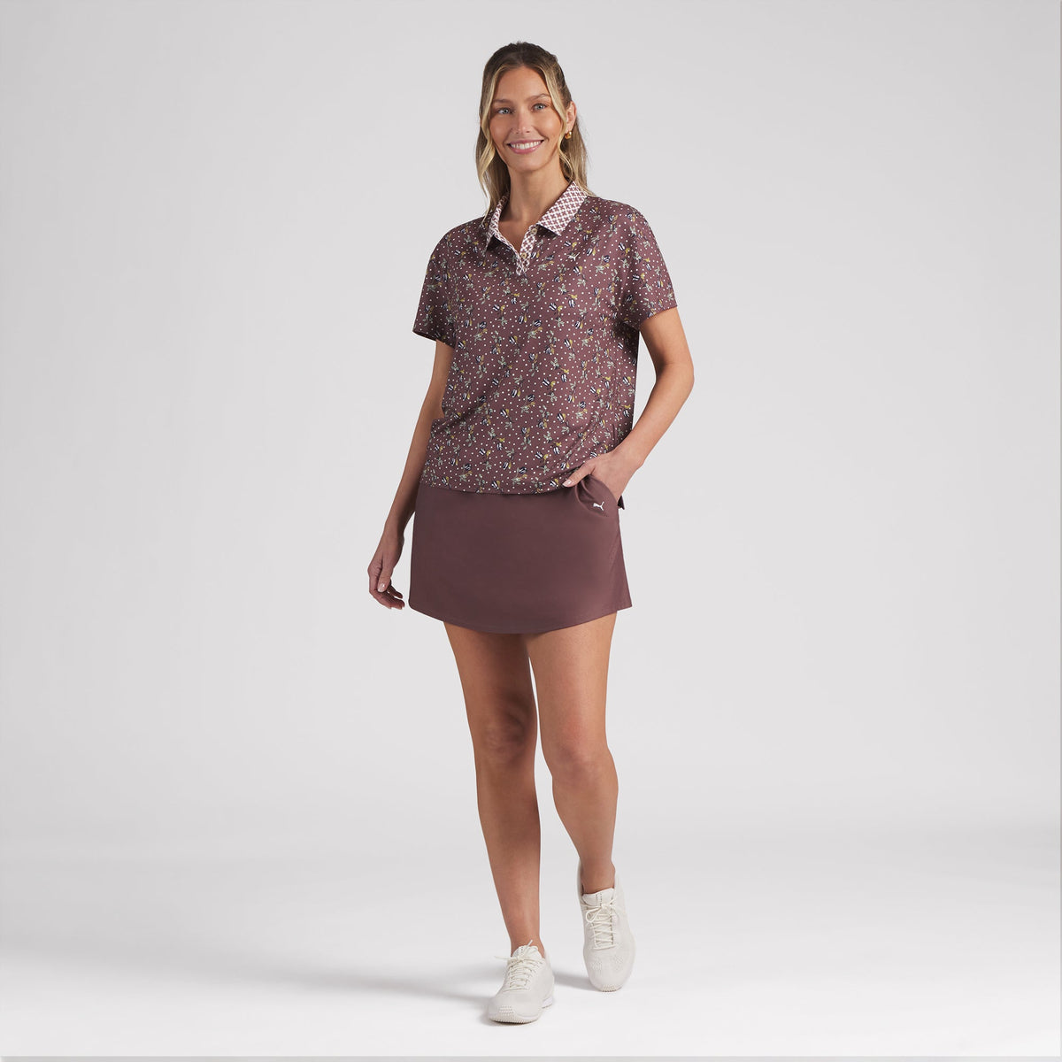 Women's Ezra Printed Golf Polo / Puma Golf Recommended