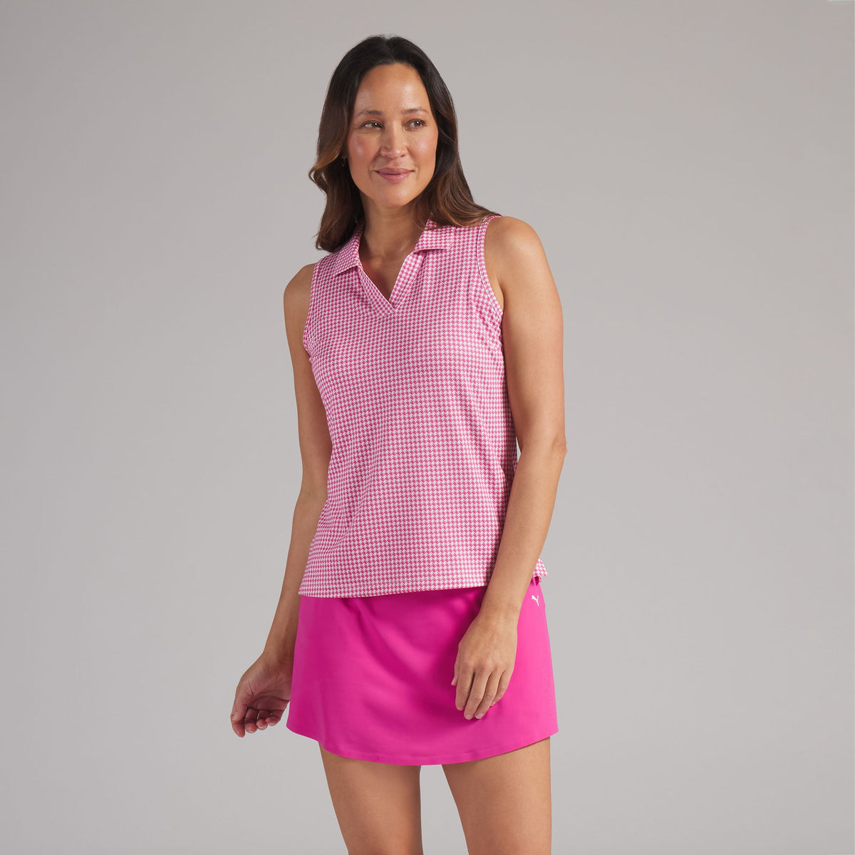 Women's CLOUDSPUN Mono Check Sleeveless Golf Polo / Puma Golf Exclusive