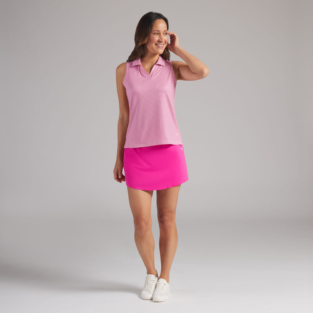 Women's CLOUDSPUN Mono Check Sleeveless Golf Polo / Puma Golf Exclusive