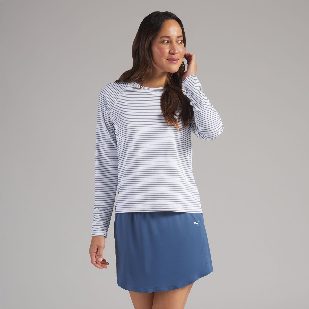 Women's UV Stripe Golf Crewneck / Puma Golf Smart Buy