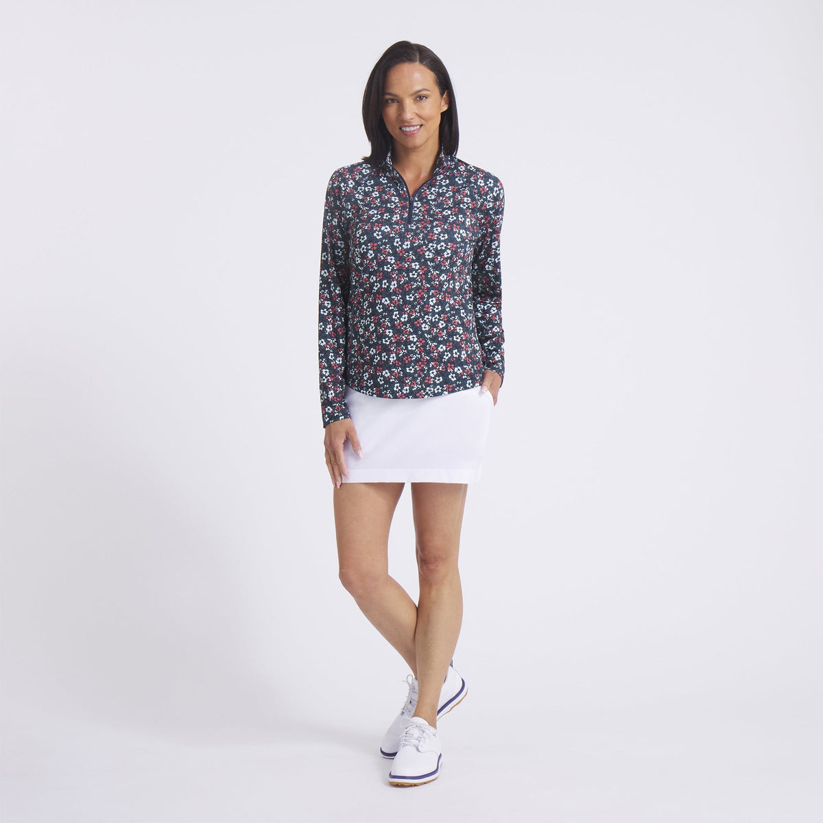 Women's YouV Floral Burst Golf 1/4 Zip / Puma Golf Trusted