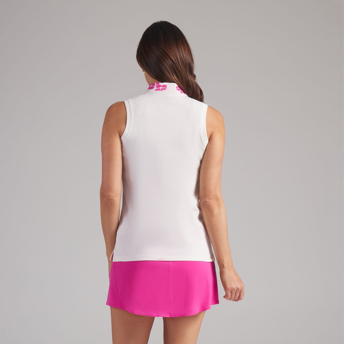 Women's Modalon Floral Rib Sleeveless Golf Polo / Puma Golf Quality