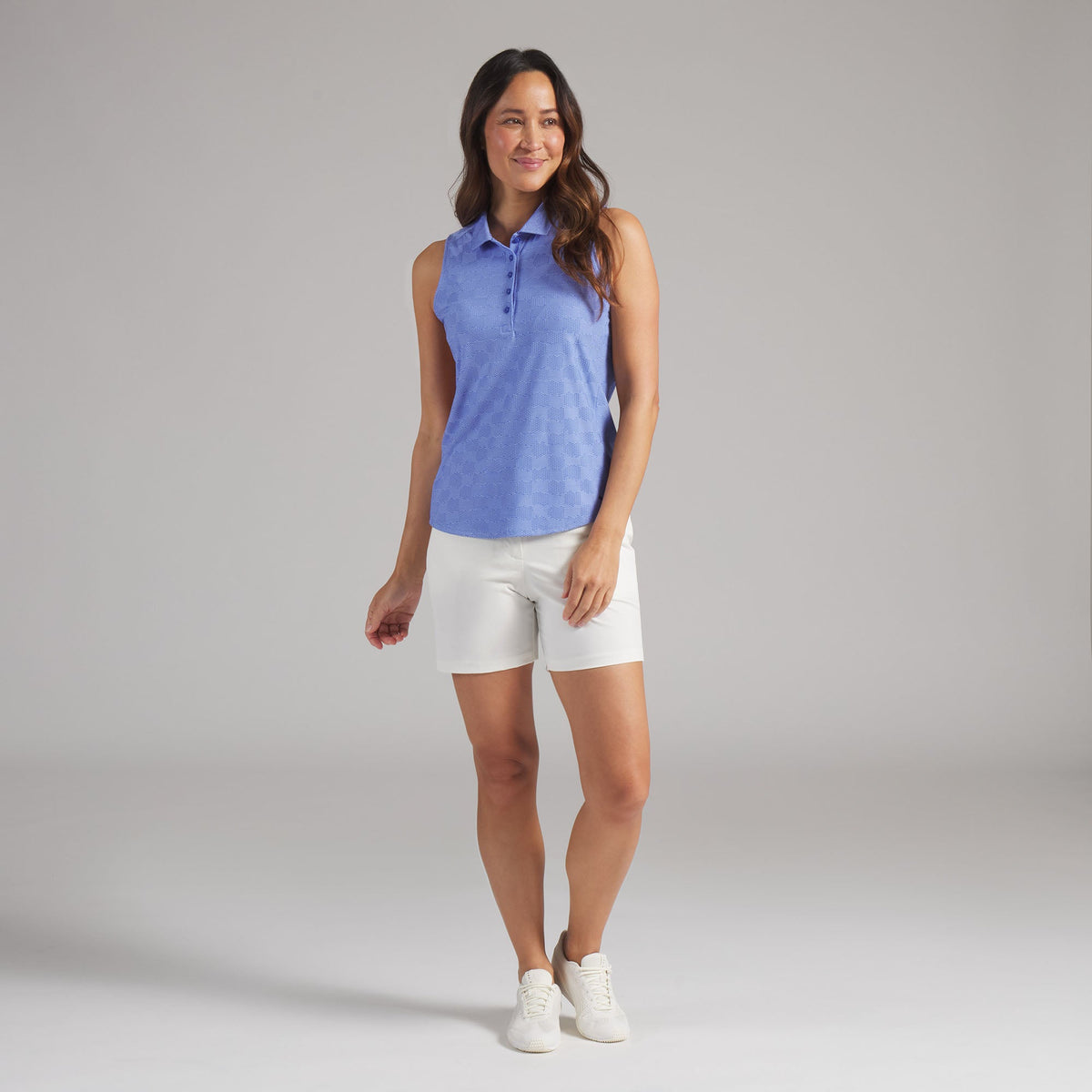 Women's Check Jacquard Sleeveless Golf Polo / Puma Golf Top Pick