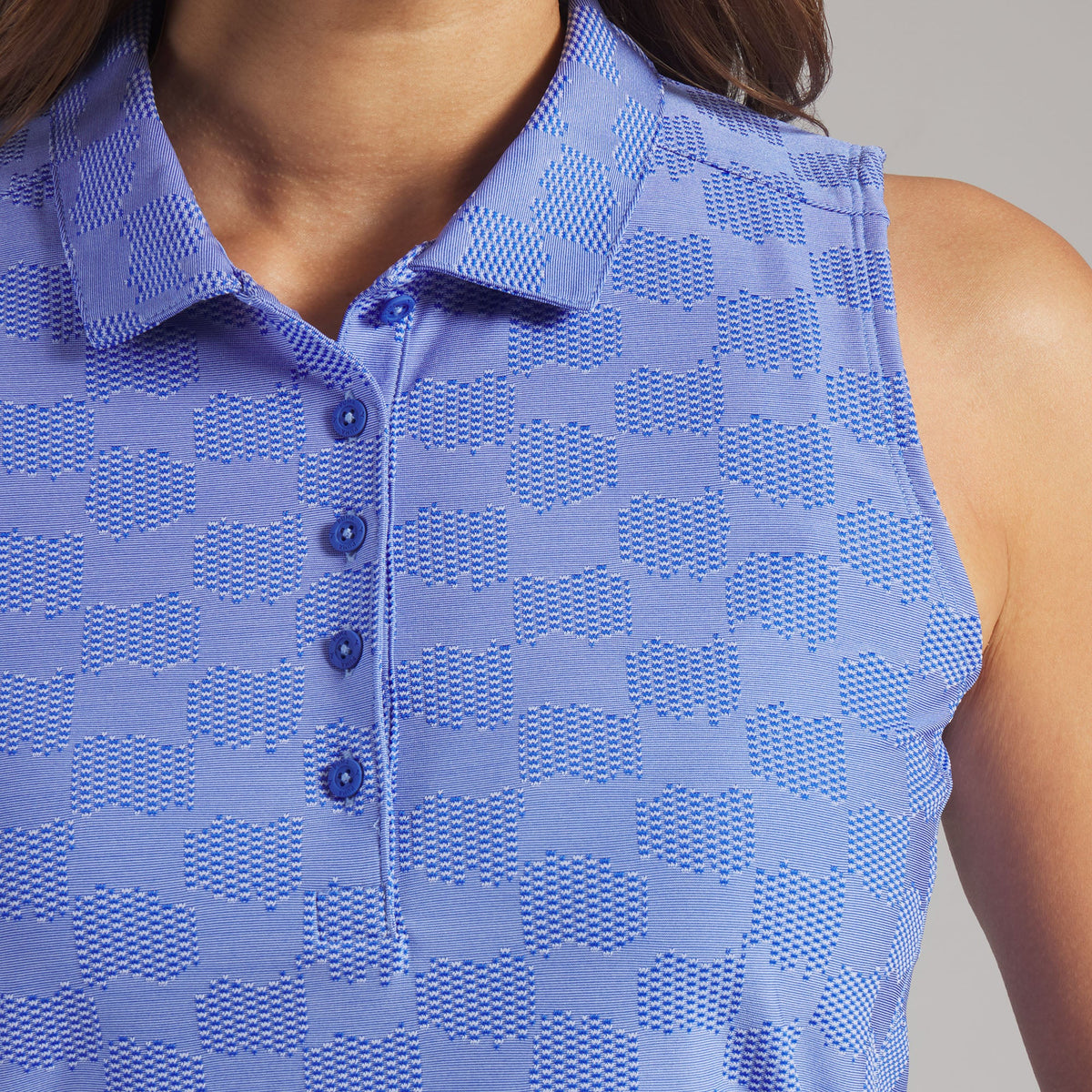 Women's Check Jacquard Sleeveless Golf Polo / Puma Golf Top Pick