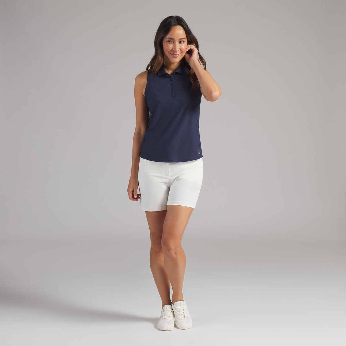 Women's Check Jacquard Sleeveless Golf Polo / Puma Golf Top Pick